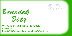 benedek ditz business card